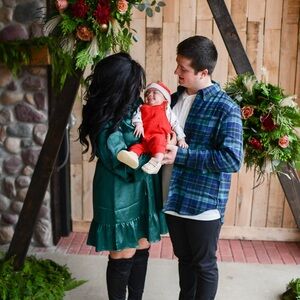 JODIFL Emerald Ruffle Neck Blouse Dress